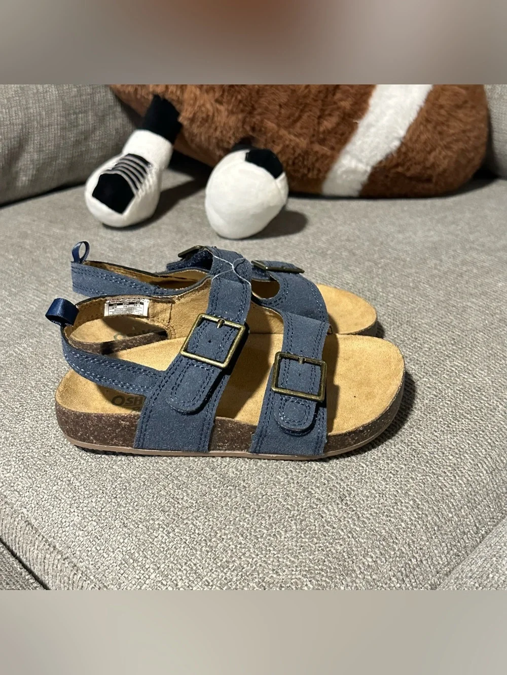 OshKosh B'gosh Kids Navy Blue Double-Buckle Slingback Sandals